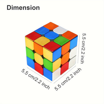 3x3 Mirror Surface Stickerless Speed Cube - Brain Teasers Toy (2 set)