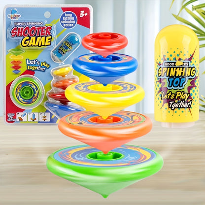 3 Sets of Stackable Spinning Top Game  For Kids, Set Of 5 Spins  each set Toy  for Fun