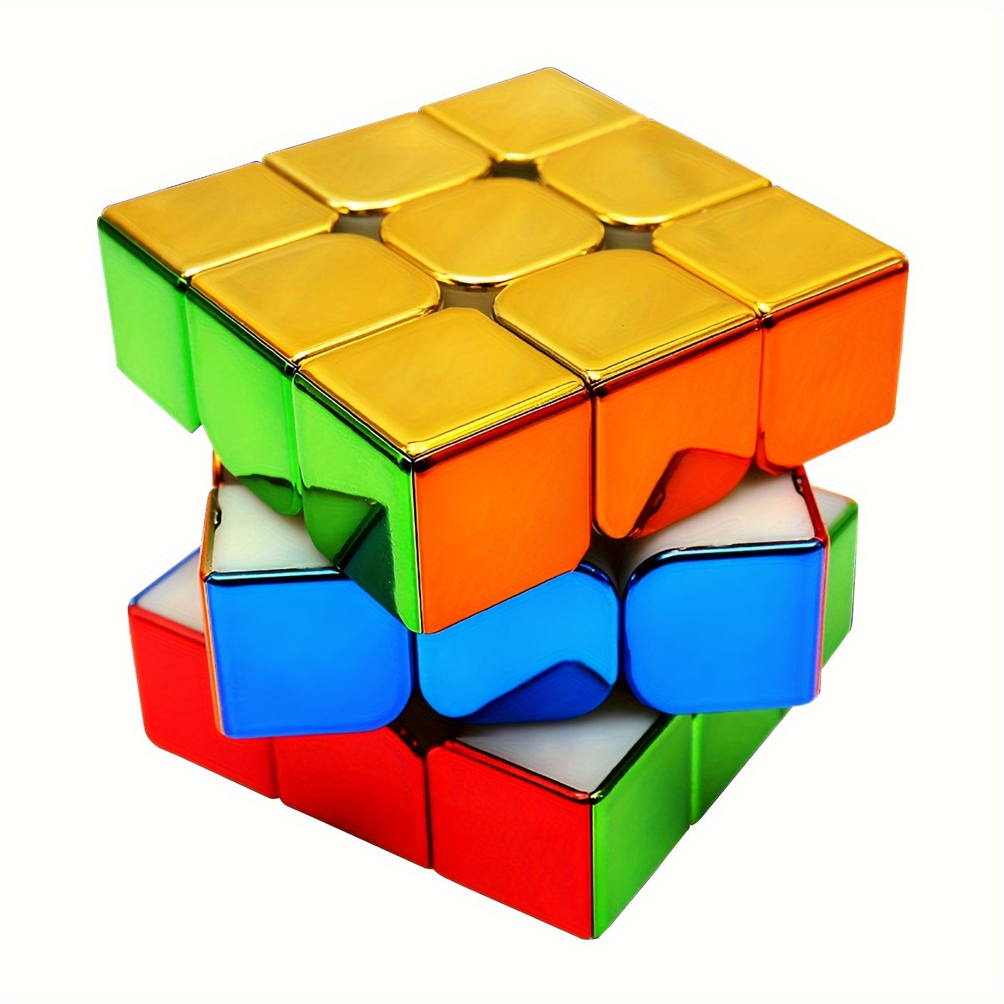 3x3 Mirror Surface Stickerless Speed Cube - Brain Teasers Toy (2 set)